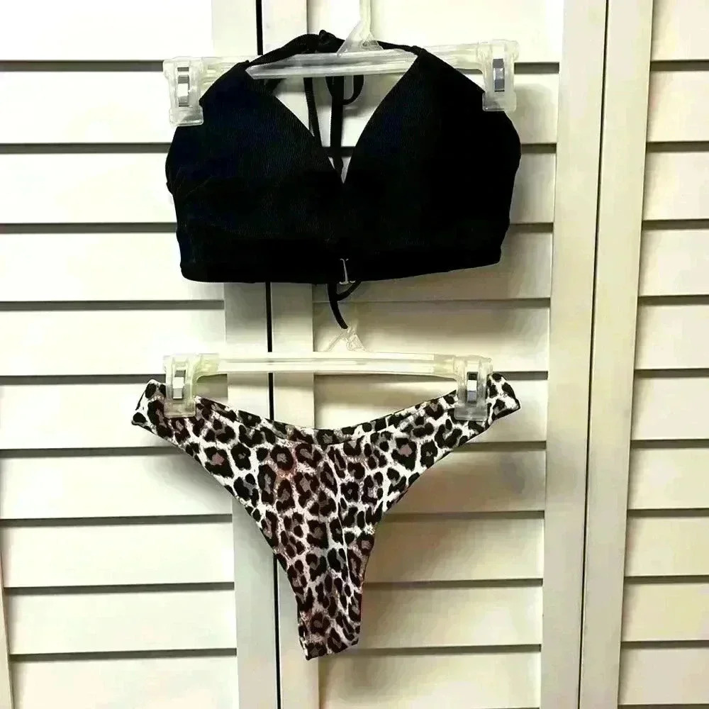 Leopard Print Bikini Size Small